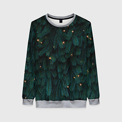 Свитшот женский Ёлка и гирлянды, цвет: 3D-меланж