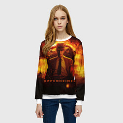 Свитшот женский Роберт Оппенгеймер и бомба, цвет: 3D-белый — фото 2