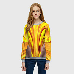 Свитшот женский Вытянутые желтые полосы, цвет: 3D-меланж — фото 2