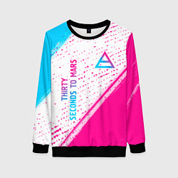 Женский свитшот Thirty Seconds to Mars neon gradient style вертика