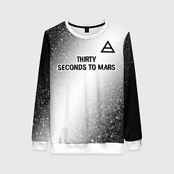 Женский свитшот Thirty Seconds to Mars glitch на светлом фоне посе