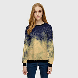 Свитшот женский Абстракция - чернила на песке, цвет: 3D-черный — фото 2