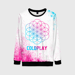 Свитшот женский Coldplay neon gradient style, цвет: 3D-черный