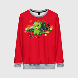 Свитшот женский Новогодний кото-дракон, цвет: 3D-меланж
