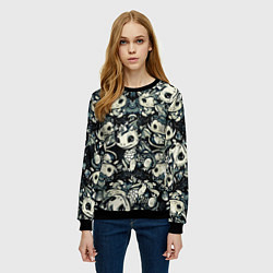 Свитшот женский Патерн милых драконов и ёлок, цвет: 3D-черный — фото 2