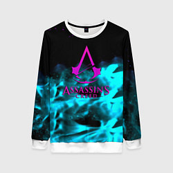 Женский свитшот Assassins Creed flame neon