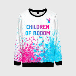 Свитшот женский Children of Bodom neon gradient style посередине, цвет: 3D-черный