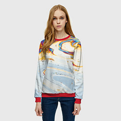 Свитшот женский Магия масляного отражения, цвет: 3D-красный — фото 2
