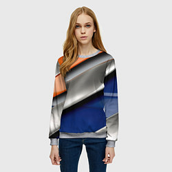 Свитшот женский Разноцветные полоски, цвет: 3D-меланж — фото 2