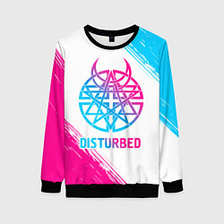 Свитшот женский Disturbed neon gradient style, цвет: 3D-черный