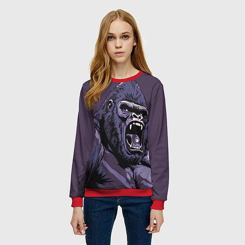 Женский свитшот Lord of the Jungle / 3D-Красный – фото 3