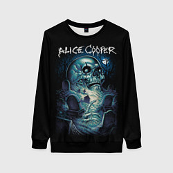 Свитшот женский Night skull Alice Cooper, цвет: 3D-черный