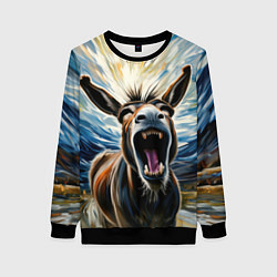 Свитшот женский Крик осла, цвет: 3D-черный