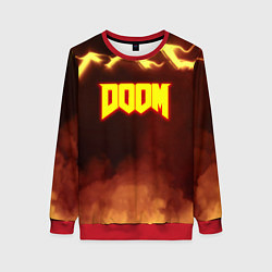 Свитшот женский Doom storm огненное лого, цвет: 3D-красный