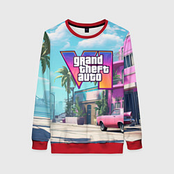 Свитшот женский GTA 6 Vice city, цвет: 3D-красный