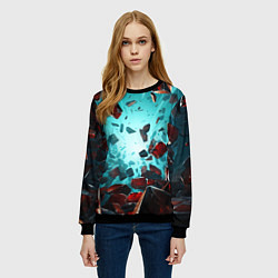 Свитшот женский Взрыв абстрактных камней, цвет: 3D-черный — фото 2