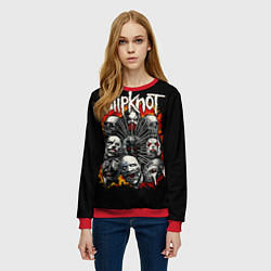 Свитшот женский Slipknot метал-группа, цвет: 3D-красный — фото 2