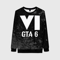 Свитшот женский GTA 6 glitch на темном фоне, цвет: 3D-черный