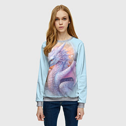 Свитшот женский Фэнтази дракон 2024, цвет: 3D-меланж — фото 2