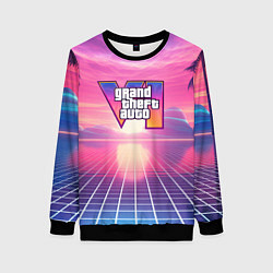 Свитшот женский GTA 6 Vaporwave, цвет: 3D-черный