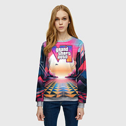 Свитшот женский GTA 6 retro abstract logo, цвет: 3D-меланж — фото 2