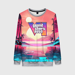 Свитшот женский GTA 6 retro abstract, цвет: 3D-меланж