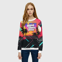 Свитшот женский GTA 6 night logo, цвет: 3D-белый — фото 2