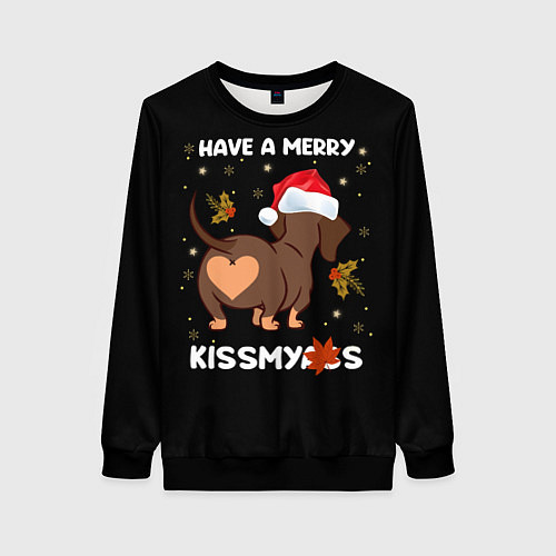 Женский свитшот Have a merry kissmyass / 3D-Черный – фото 1