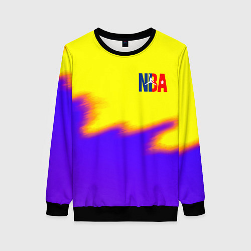 Женский свитшот НБА баскетбол краски неоновые желтые / 3D-Черный – фото 1