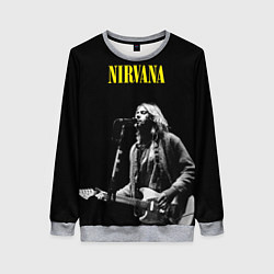 Свитшот женский Группа Nirvana Курт Кобейн, цвет: 3D-меланж