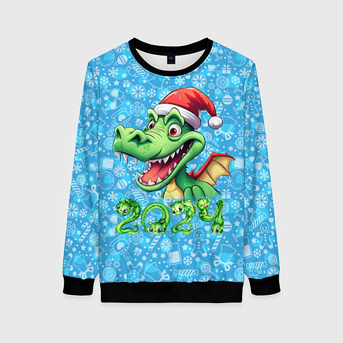 Женский свитшот Удивленный дракон 2024 / 3D-Черный – фото 1