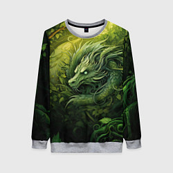 Женский свитшот Зеленый лесной дракон 2024