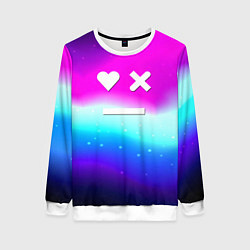 Свитшот женский Love death robots neon gradient serial, цвет: 3D-белый