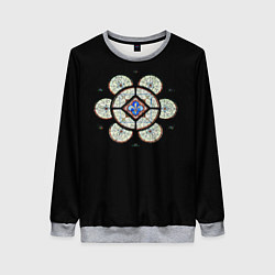Свитшот женский Готический витраж из Блуа, цвет: 3D-меланж