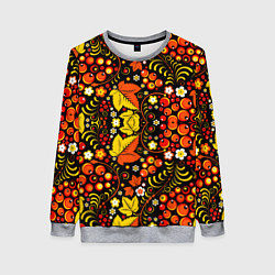 Свитшот женский Русский народный узор, цвет: 3D-меланж