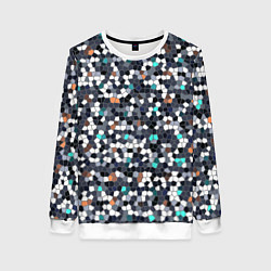 Свитшот женский Мозаика серый, цвет: 3D-белый