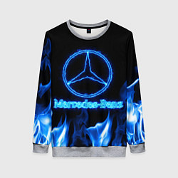 Женский свитшот Mercedes-benz blue neon