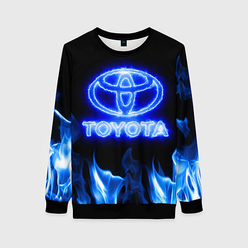 Женский свитшот Toyota neon fire / 3D-Черный – фото 1