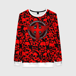 Свитшот женский Thirty Seconds to Mars skull pattern, цвет: 3D-белый