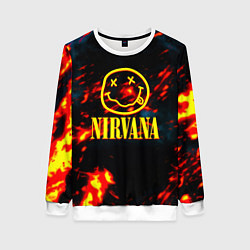 Женский свитшот Nirvana rock огненное лого лава