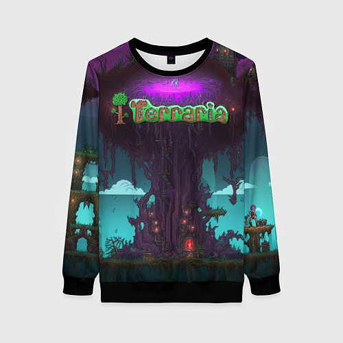 Женский свитшот Terraria tree / 3D-Черный – фото 1