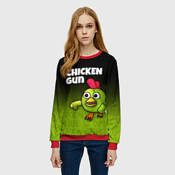 Свитшот женский Chicken Gun - Zombie Chicken, цвет: 3D-красный — фото 2