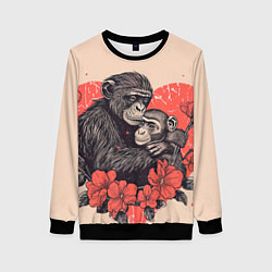 Женский свитшот Влюбленные обезьяны 14 февраля