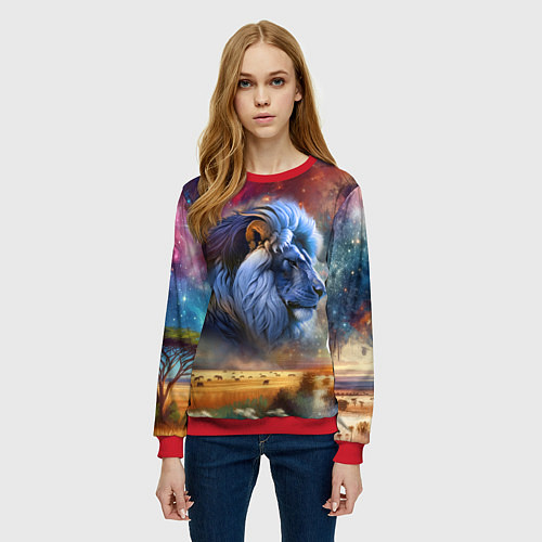 Женский свитшот Небесный лев / 3D-Красный – фото 3