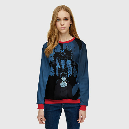 Женский свитшот Song Jin-Woo and Igris / 3D-Красный – фото 3