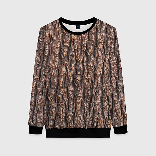 Женский свитшот Кора дерева равномерная / 3D-Черный – фото 1