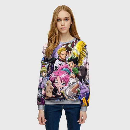 Женский свитшот Hunter Hunter anime color / 3D-Меланж – фото 3