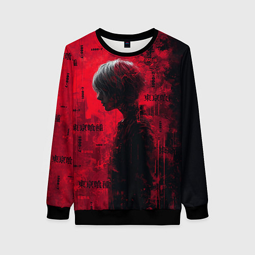 Женский свитшот Kaneki Ken - Tokyo Ghoul / 3D-Черный – фото 1