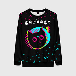 Свитшот женский Garbage - rock star cat, цвет: 3D-черный