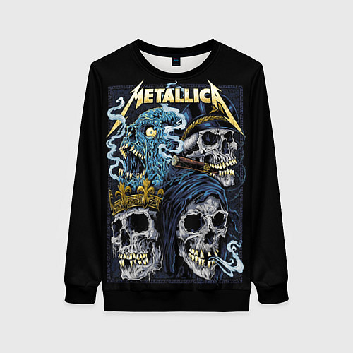 Женский свитшот Metallica - skulls / 3D-Черный – фото 1